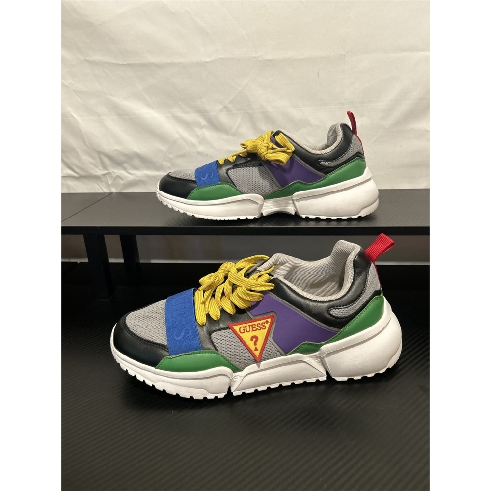 Men's GUESS Skillz Lace Up Fashion High Top Colorful Sneakers size 9 - Picture 3 of 8